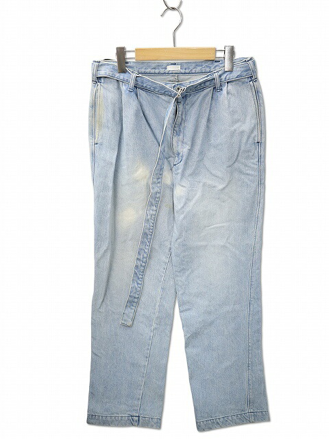 【中古】シーオール SEEALL CIOTA Fabric DOCKERS BELTED 2 TACK PANTS ベルテッド 2タック デニムパンツ 2 BLUE(ブルー) メンズ 【ベクトル 古着】 260608｜ベクトル　新都リユース