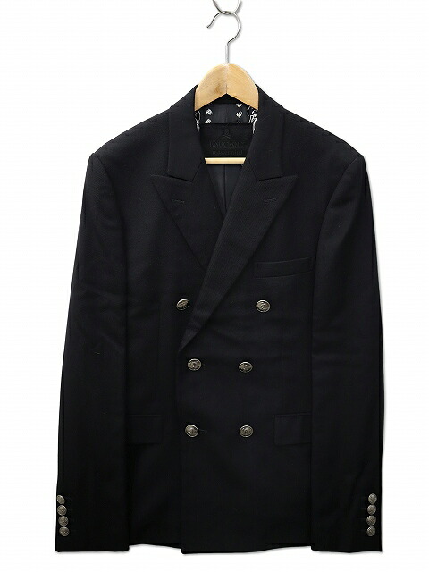 【中古】マスターマインド mastermind JAPAN 05AW KNOCKOUT期 カシミヤ100% メタルスカルボタン ダブルブレスト テーラードジャケット L BLACK(ブラック) メンズ 【ベクトル 古着】 260710|ベクトル 新都リユース
