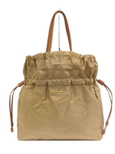 【極美品】PRADA ナイロン巾着バッグ 楽天市場】【PRADA】プラダ ナイロン巾着トートバッグ ブラウン
