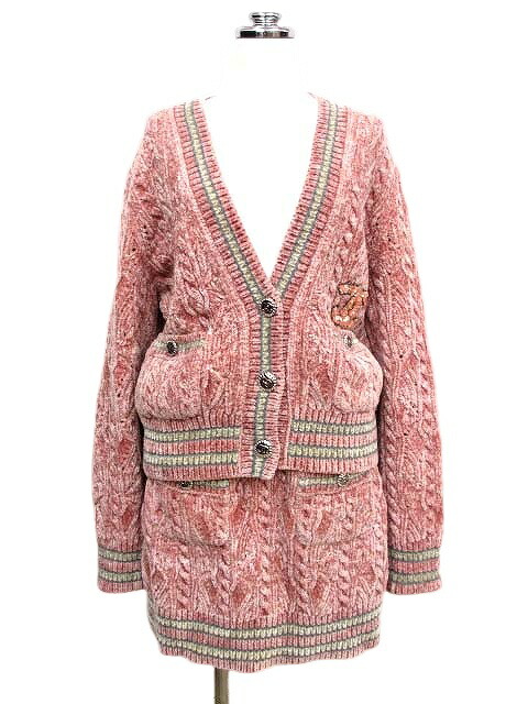 【中古】シャネル CHANEL 22AW 有線テレビ編み物 ジレー スコート セットアップ ココマーク P73535/P73533 レディース 【ベクター 古着】 250921