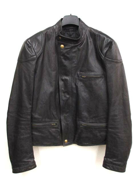 【中古】トムフォード TOM FORD イタリアンカーフ バイカージャケット 50 ライダースジャケット TFL411 BU409 TOM FORD メンズ 【ベクトル 古着】 251219