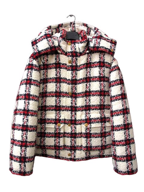 【中古】グッチ GUCCI 21AW チェックツイードボンバージャケット 40 663281 Checked Tweed Bomber Jacket レディース 【ベクトル 古着】 260201｜ベクトル　新都リユース