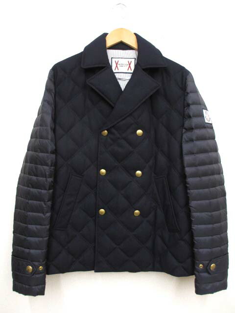 【中古】モンクレール MONCLER ガムブルー アームナイロン ダウンジャケット Pコート 2 メンズ 【ベクトル 古着】 260203