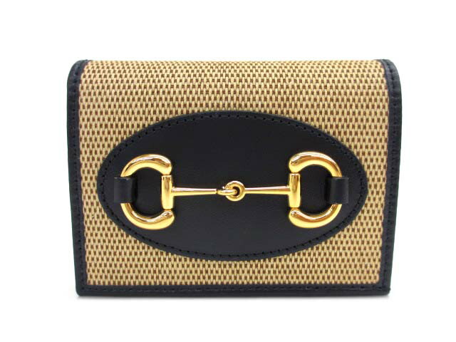 【中古】グッチ GUCCI 621887 導管ビット 帆布 なめし革 二つ折り札入れ  レディース 【ベクター 古着】 260219