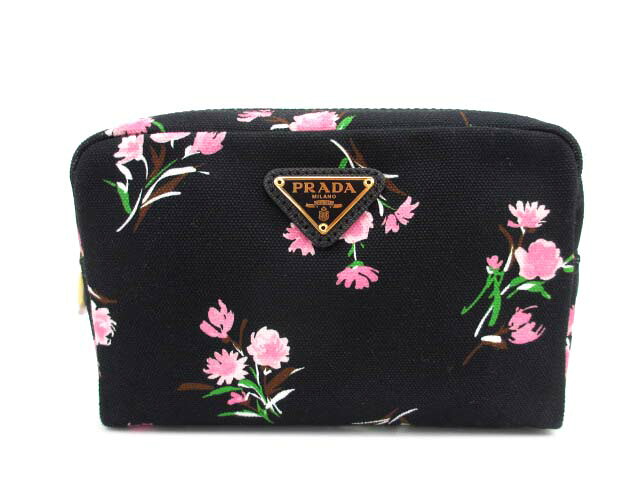【中古】プラダ PRADA 1NA021 カナパ 合財袋 CANAPA 花柄 レディース 【ベクター 古着】 260312