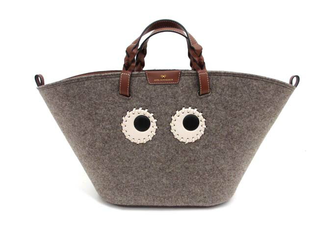 【中古】アニヤハインドマーチ ANYA HINDMARCH 172912 アイズ フェルト トートバッグ Eyes レディース 【ベクトル 古着】 260408