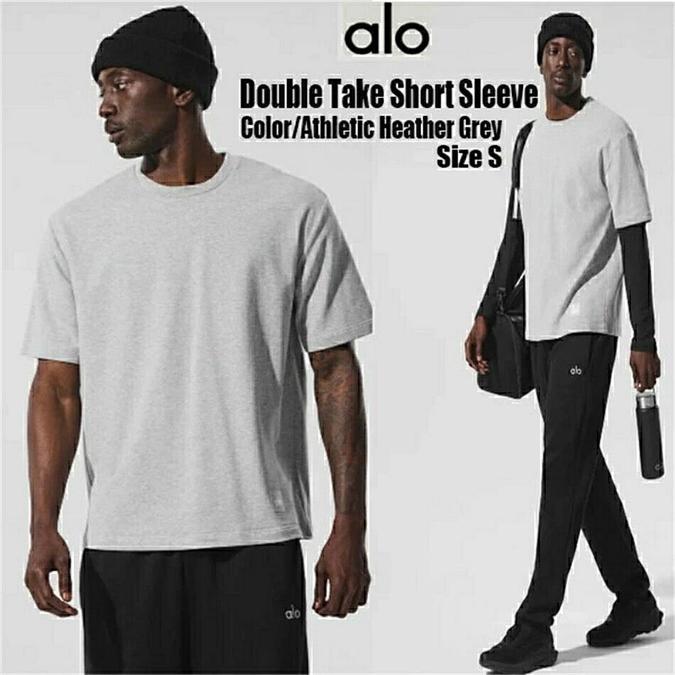 ★ alo yoga ★ ALO+JIN Double Take Short Sleeve Sサイズ アロー ダブルテイク半袖 BTS JIN ジン着用 Tシャツ 半袖シャツ メンズ トップス おしゃれ 大人気 ヨガウェア ブランド 公式 ロゴ ランニング スポーツ 運動 ジム オーバーサイズ 大きめ ビッグサイズ