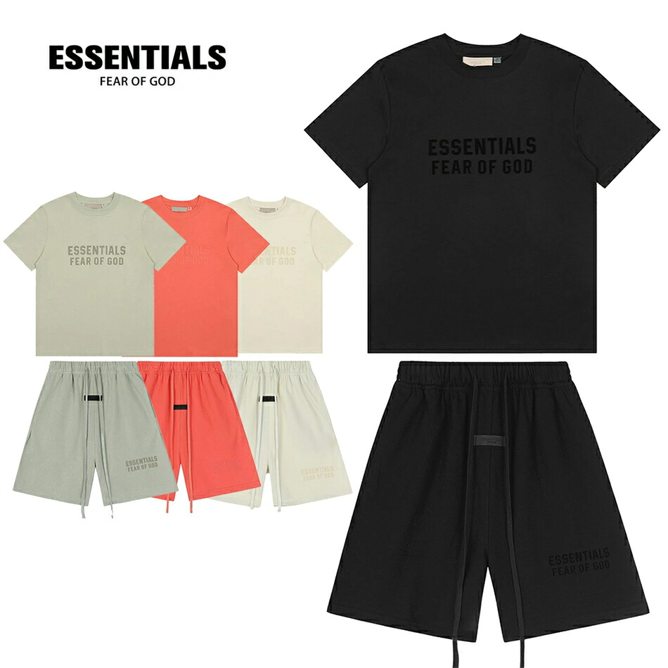 エッセンシャルズ ESSENTIALS 2点セットショートパンツ Ｔシャツ柔らかい セットアップ 通気性 通勤 快適 ファッシュ 男女兼用