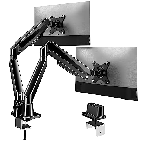 FORGING MOUNT モニターアーム 2画面 ガス式デュアル液晶ディスプレイアーム 13~32インチ（2~9kg）対応 VESA75*75/100*100 グロメット式＆クランプ式 多角度調節 ケーブル収納