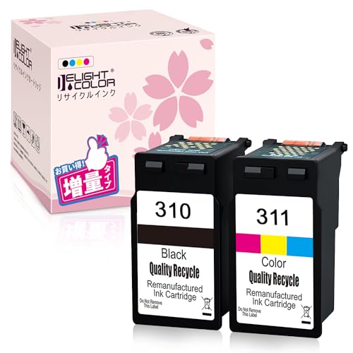 Deghtcolor 再生インク Canon（キャノン）用BC-310 +BC-311（ブラック+カラー） 2個セットBC310XL BC311XL 染料C-310+C-311 残量表示付 対応機種PIXUS - (MP493, MP490, MP480, MP280, MP270, MX420, MX350, iP2700)