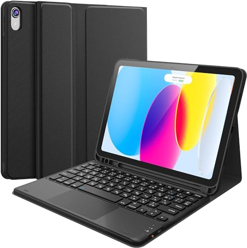 Earto for iPad 第10世代 キーボード ipad 2022モデル 10.9インチキーボード付きケース タッチパッド付き JIS基準日本語配列 2台デバイスマルチペアリング ipad 10世代 ケース キーボード 脱着式 多角度調整 ペンシルホルダー付き スマート軽量