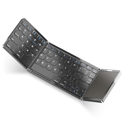 【楽天市場】GECENinoキーボードワイヤレス 折り畳み式 ipad/iphone キーボード 大型タッチパッド付き bluetooth ...