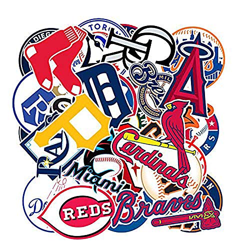 Baseball Team Fans Logo Stickers MLB Major League Baseball All 30 Teams Collection Waterproof Vinyl Sticker Include Twins and Brewers for Hydro Flasks Laptops Water Bottle Skateboard 30 Pack画像