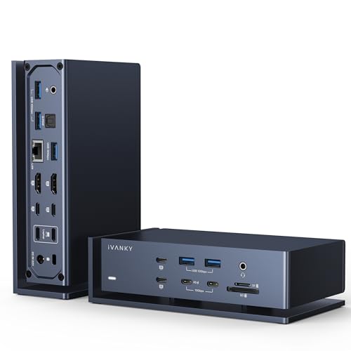 iVANKY FusionDock Max 1 Thunderbolt 4と互換性があります、20-in-1 Quad 6K@60Hzモニタードッキングステーション、40Gbpsドック for MacBook M1/M2/M3/M4 Pro/Max、2HDMI 2.0、96W PD、10Gbps 5USB-A および 2USB-C、2.5 GbE、SD/TF 4.0
