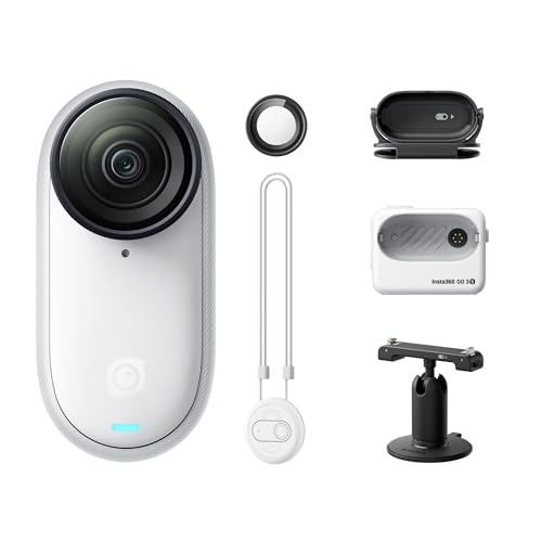 Insta360 GO 3S - 4K小型ウェアラブルVlogテレビカメラ、ハンズフリーPOV、どこでもマウント、手ブレ手を加える、蓄電池耐久年数140分、10m雨合羽、人工知能学まとめ上げる、Apple Find My相応う、Vlog/旅する/アウトドア/愛玩動物POV用 押し並べて版 - 128GB