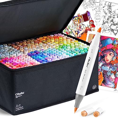 Ohuhu イラストマーカー 96色 薄色 パステル 筆・細字 Amazon | Ohuhu マーカーペン 筆タイプ 96薄色 プロ愛用