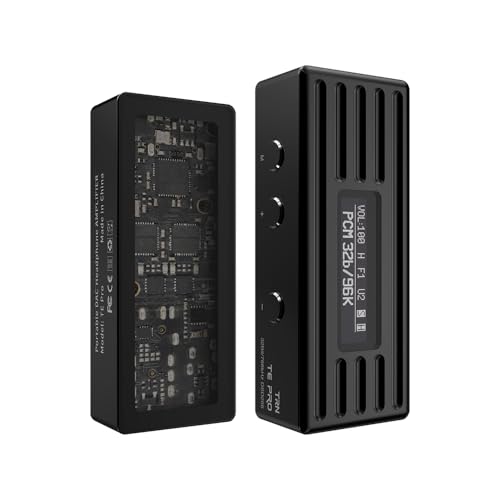 TRN TE Pro 小型アンプ DAC スマホ AMP 32bit/768kHz DSD256 ハイレゾ対応 イヤホンアンプ ポータブル ヘッドホンアンプ Type-C タイプC 3.5mm 4.4mm ジャック ケーブル着脱式 アルミハウジング (ブラック)
