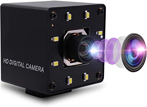 ELP オートフォーカス 4K USBカメラ 超小型ウェブカメラ 100度歪みのないレンズ カメラ 2160P 30FPS カメラ 白色光付きWebカメラ IMX415 /サポートUVC/プラグアンドプレイ/無料ドライバー 動画配信 家庭会議 ゲーム実況 授業カメラ
