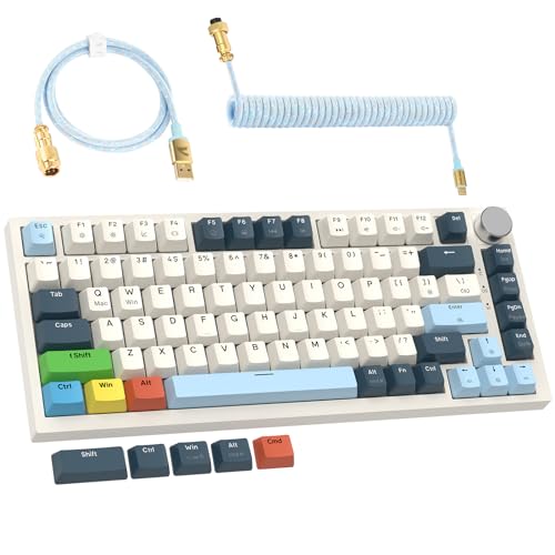 MAMBASNAKE×ATTACK SHARK K85 ラピッドトリガー キーボード 有線 75% RGB マグネット ゲーミングキーボード + コイルケーブル + PBTキーキャップ 磁気メカニカルゲーミングキーボード ストローク調整可能 TKL ゲーミング US 配列 82キー
