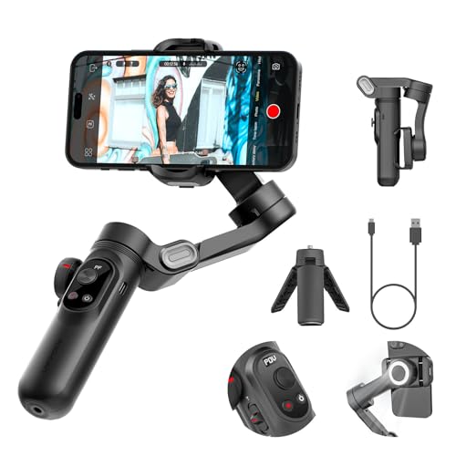 AOCHUANスマート3軸ジンバルスタビライザー スマートフォン動画撮影用 OLEDディスプレイ フォーカスホイール270°ロールインセプションモード フェイストラッキング モーションタイムラプス 日本語取說付き iPhone用15 14 13 Pro Max Android用画像