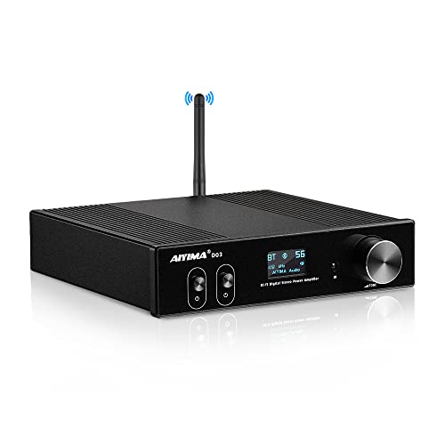 AIYIMA D03 Bluetooth5.0 力強さアンプリファイアー 150W * 2 HIFI2.1デジタルアンプリファイアー ACC、SBC、aptX、aptX-LL、APTX-固定ディスクを受け支える ホームオーディオシステム用