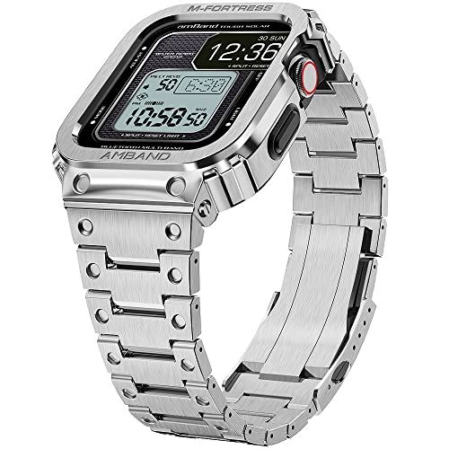 2022組み換える模範例 互換性のある for Apple Watch ダンス楽隊 ステンレス鋼 入れものダンス楽隊 押し並べて型 45粍 Series 9/8/7に相応う メンズメタルベルト 耐久性 耐衝撃 自然調整飾り気の無い 長さ自然調整手道具付き添い人 45 粍 しろがね色