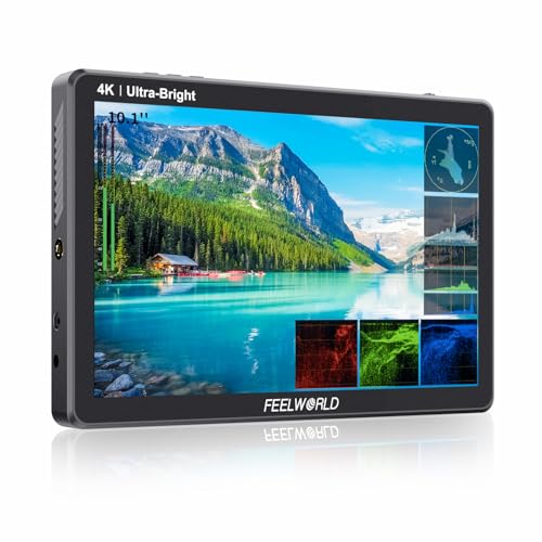 FEELWORLD 10.1インチカメラフィールドモニター1920x1200 IPSタッチパネル2000nit高輝度3G-SDI/4K HDMI入出力F970外付け供給キット付き（LUT11S ）