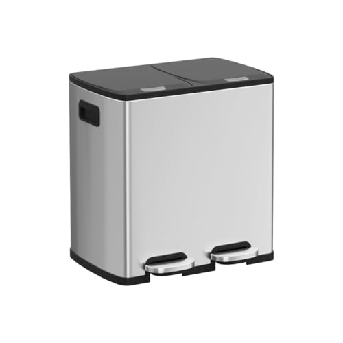 TZAVE ゴミ箱 ふた付き 分別 2&times;20L（ゴミ袋付き）自立式ステンレス製ゴミ箱 密閉 静音 おしゃれ キッチン 屋外 大容量 ペダル式ゴミ箱｜真打本舗　店