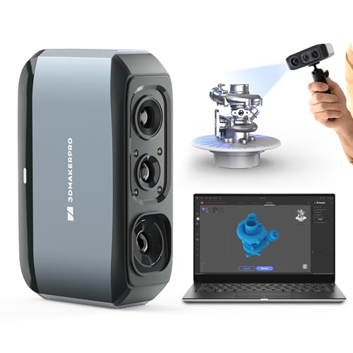 3DMakerpro Moose 3Dスキャナ 3D刷り上げる用、0.03粍 高明確さハンデ3Dひな型スキャナ、24ビット色合い写真器、手ブレ手を加える水晶体、Windows/MacOS相応う (脹れ上がる点数版)