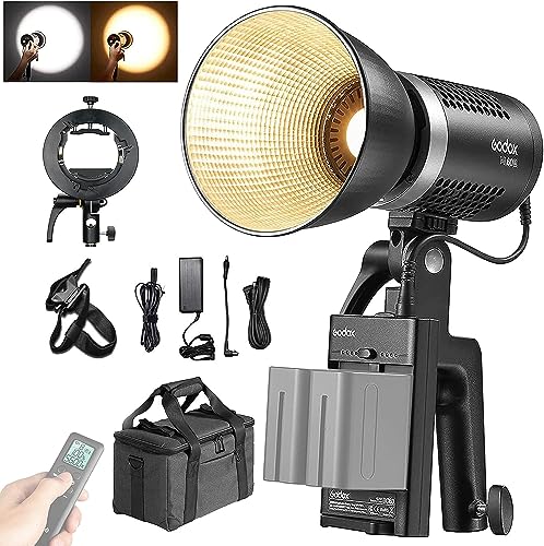 Godox正規代理店Godox ML60Bi LEDライト 60W 色温度2800K-6500K 手持ち式 LEDビデオライト 撮影補助光 CRI 96+ TLCI 97+ 輝度調整 静音ファンモード 屋外LEDライト 、Godoxマウントと互換性あり（ML60Bi） [並行輸入品]