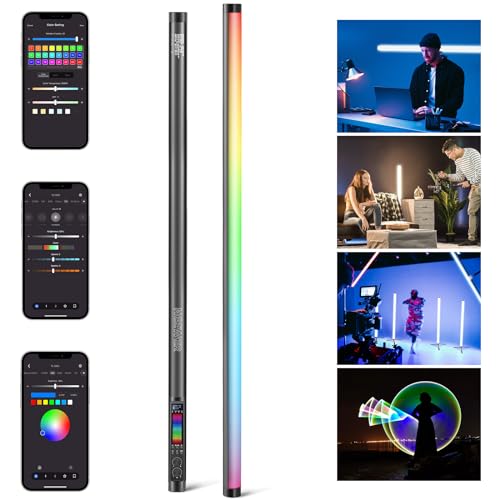 NEEWER TL120C RGB 熱電子管ともし火 LED映像媒体ともし火 ワンドスティック 第八芸術熱電子管ともし火 映画化ともし火 42W盛りだくさん色つや RGBWW APP/2.4G/DMX抑えつける 7絵素成り行き 18 一こま 2500K-10000K CRI97+ TLCI98+ 6000mAh蓄電池