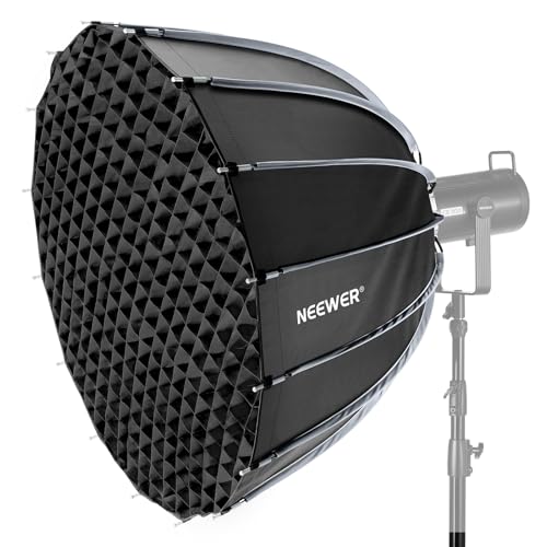 NEEWER 120cmパラボリックソフトボックス Bowensマウント クイックセットアップ ディフューザー/ハニカムグリッド/バッグ付き CB60 CB200B MS60 MS150B Q4ビデオ連続照明用 コンパチブルGodox Amaran 100x Aputure 600d NS120P