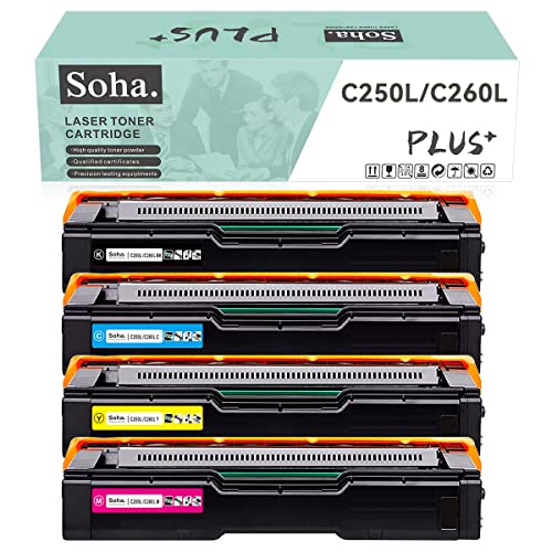 リコー RICOH用 C200 C250L C250SFL C260L C260SFL (再生)リサイクルトナーカートリッジ 「4本セット」 対応機種：Ricoh Ipsio sp C200/SP C250L/SP C250SFL/SP C260L/SP C260SFL ICチップ搭載 インボイス番号登録済みSoha.
