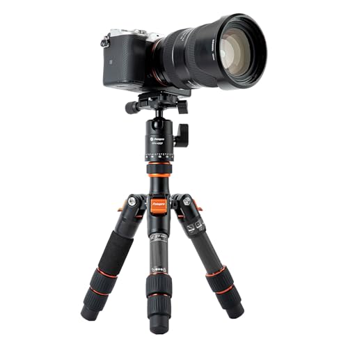 Fotopro ミニ三脚カーボンファイバー三脚ボールヘッドクイックリリースプレート付きデジタル一眼レフカメラ用軽量コンパクトミニ小型三脚デスクトップ三脚最大荷重8kg X-GO Mini2 ブラック