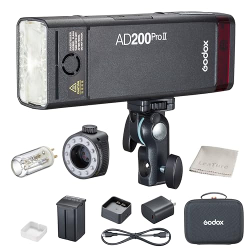 Godox AD200Pro II ストロボ フラッシュ TTL 2.4g 200Ws H200JIIとH200IIヘッド モデリングランプ カラーパネル HSS1/8000s フル発光500回 Canon Nikon Sony Olympus Panasonic Fujifilmカメラ対応