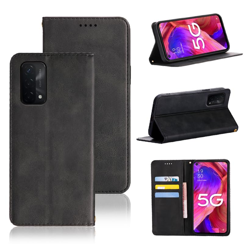 KENHONER Cover Portafoglio Per Oppo A54 5G / A74 5G / A93 5G / A93s 5G | Custodia In Pelle PU Con Slot Per Schede, Supporto E Chiusura Magnetica
