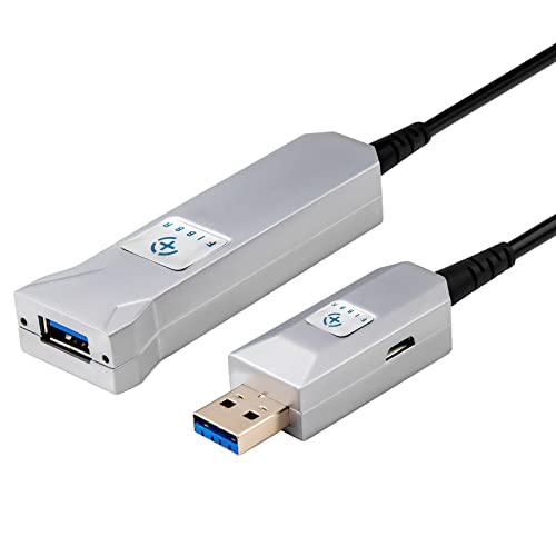 FIBBR 超ロング USB 3.0 取りひろげる有線テレビ 印字機 A 牡 - 刃針、10M 弾丸道路 5Gbps 資料伝えるエクステンダー 吊りひも、プレイステーション、印刷機、見せびらかす、捉え所の無い 運転、webカメラ用 USB 3.0 グラスファイバー 有線テレビ