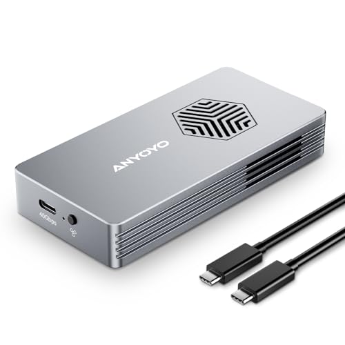 ANYOYO 40Gbps\u0026 USB4 M.2 PCIe 2280 M-KEY（B+M KEY）NVMe SSD 外信用販売容れもの ,40Gbps NVME SSD 容れもの , 最大限度2700MB/s ,軽銀アロイ製,USB-C繋ぎ合わせる (TBU401-Pro)