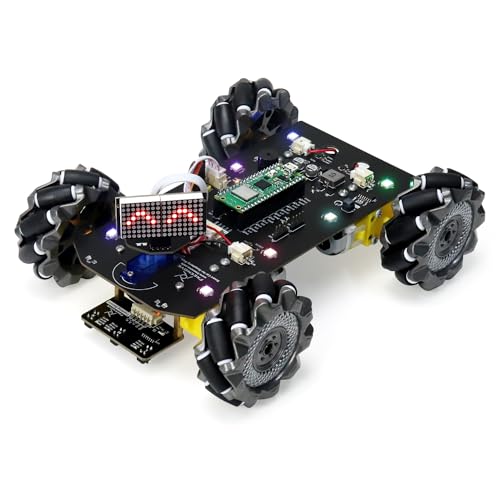 Freenove Mecanum ホイール カー キット Raspberry Pi Pico W 用 (付属) (Arduino IDE と互換性あり)、ドット マトリックス表現、障害物回避、ライン トラッキング、ライト トレース、カラフルなライト、アプリ|真打本舗 店
