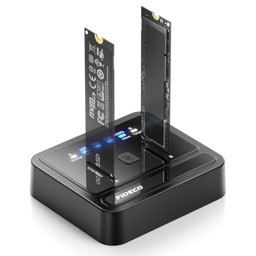 FIDECO M.2 NVMe SATA SSD クローナードック USB 3.2 Gen 2 x2 20Gbps M.2 NVMe クローナーデュプリケーター オフラインクローン相応う UASPおよびTrim相応う 黒いこと