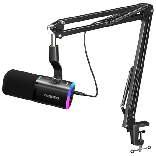 MAONO XLR/USB ゲーミングマイク ノイズキャンセリング PCマイクセット ポッドキャスト ストリーミング用 ダイナミックマイク ミュートボタン 単一指向性 YouTube 録音 ゲームチャット ライブ配信 ゲーム実況に PD100XS ブラック｜真打本舗　店