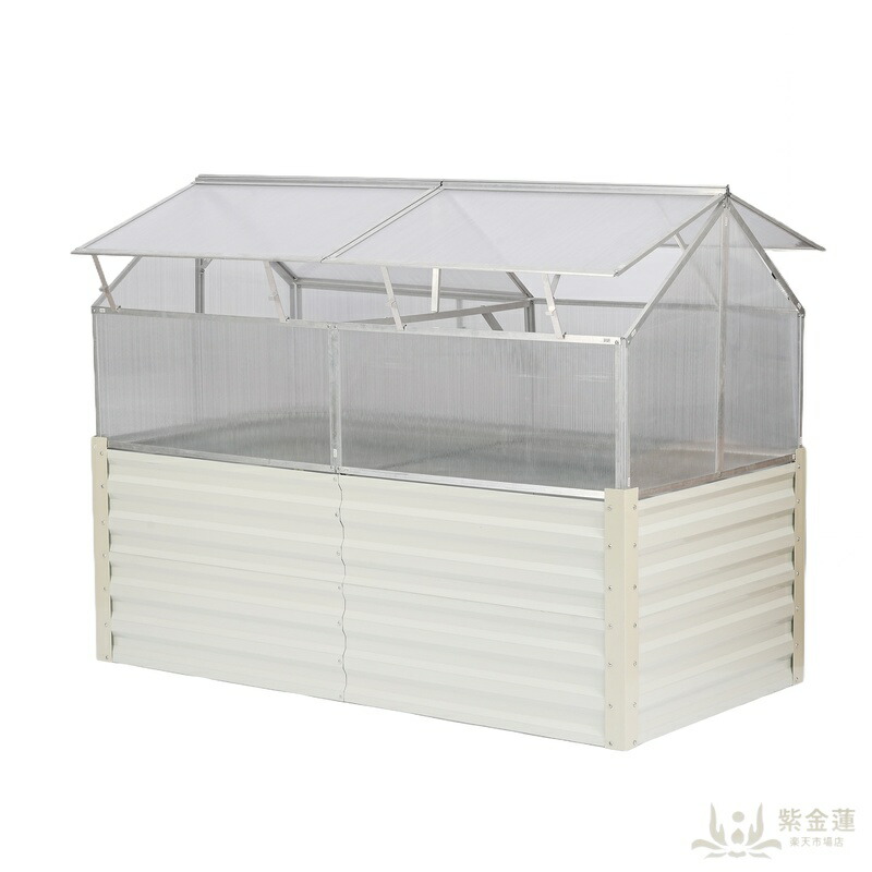 【ベージュ】3WAY植木室＋プランター パソコン取りまかなう＋軽銀＆アイアン製  開閉能力のあるな窓付き添い人 181*91*130 珊 今めかしい ガーデニング UV保護すること ポリカーボネート DIY 室外