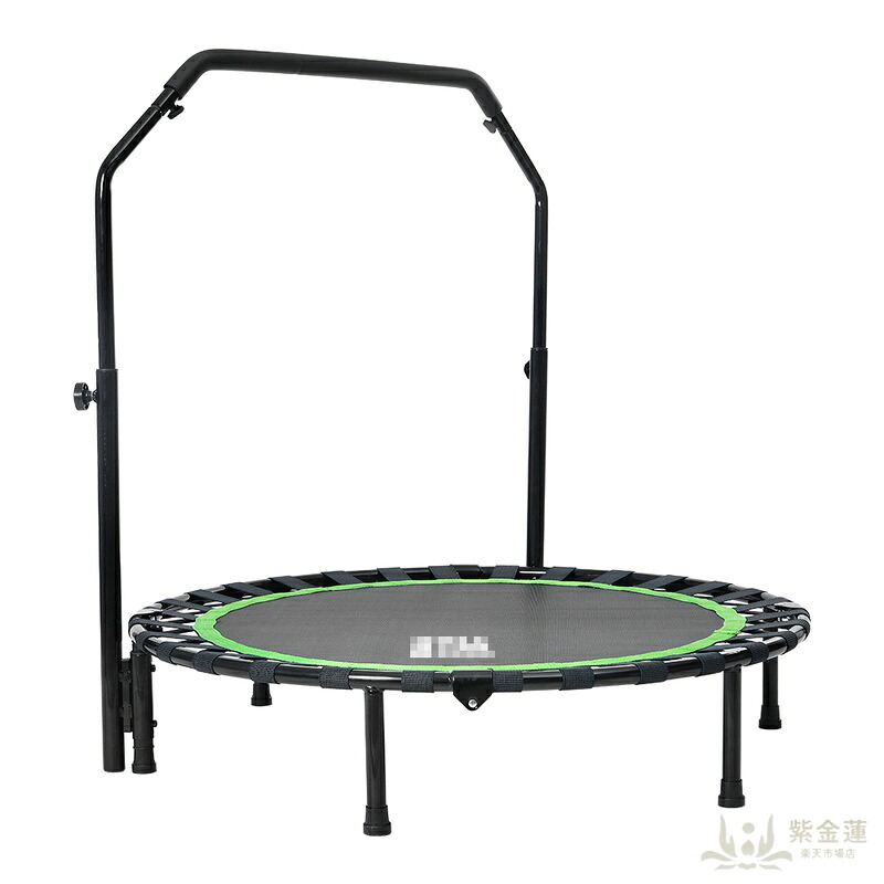 補助手すり付き トランポリン 耐荷重110kg 102cm ゴム ダイエット器具 健康器具 折りたたみ おもちゃ エクササイズ フィットネス 室内運動 あそび 家庭用 子供用 大人用 有酸素運動｜紫金蓮店