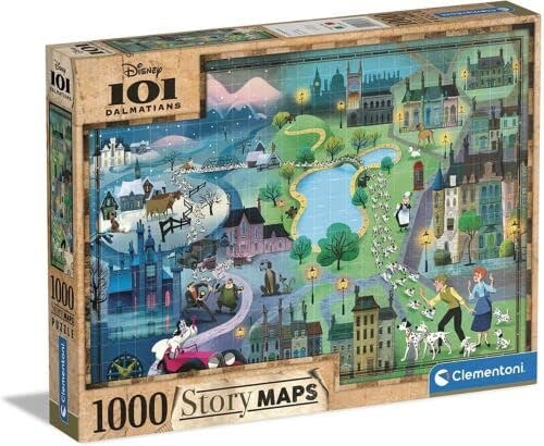 Disney 101 DALMATIANS Story Maps ディズニー 101匹わんちゃん ストーリーマップ ジグソーパズル パズル 1000ピース 70cm x 50cm画像