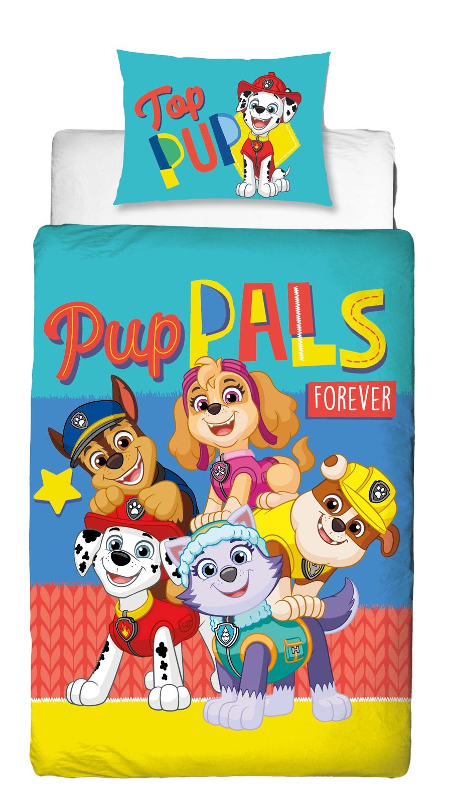 8572 パウ・パトロール 布団カバー + 枕カバー セット シングル PAW PATROL 並行輸入品 パウパトロール 布団（寝具｜インテリア・寝具・収納）の通販