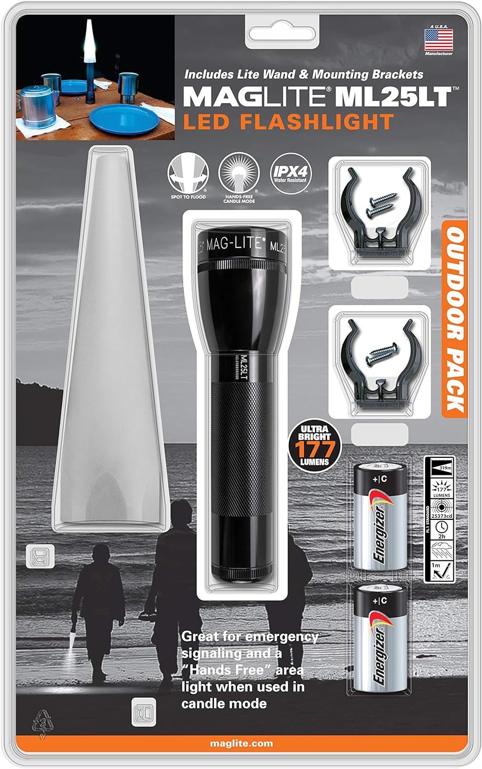 MAGLITE マグライト ML25LT LED 2-Cell C アウトドア アドベンチャー パック ブラック 黒 ブリスターパック