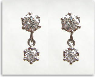 ダイヤモンド スタッドピアス Swing スウィング 0.3ct 揺れる ピアス プラチナ PT プラチナ 金 イエロー ピンク ホワイト