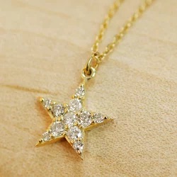 K10 K18 パヴェダイヤ スター ネックレス 星 ダイヤモンド パヴェネックレス ペンダント スターダスト 星屑 ジュエリー システィーナ リリコ 大人 天然石 結婚 結婚式 贈り物 プレゼントおすすめギフト