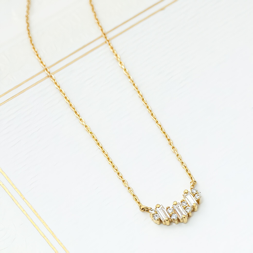 在庫限り 大特価 SISTINA K18 Aurora オーロラ バゲットダイヤ 0.2ct ネックレス ゴールド V字 Uライン ダイヤモンドネックレス ギフト プレゼント 贈り物 記念日 アニバーサリー 送料無料