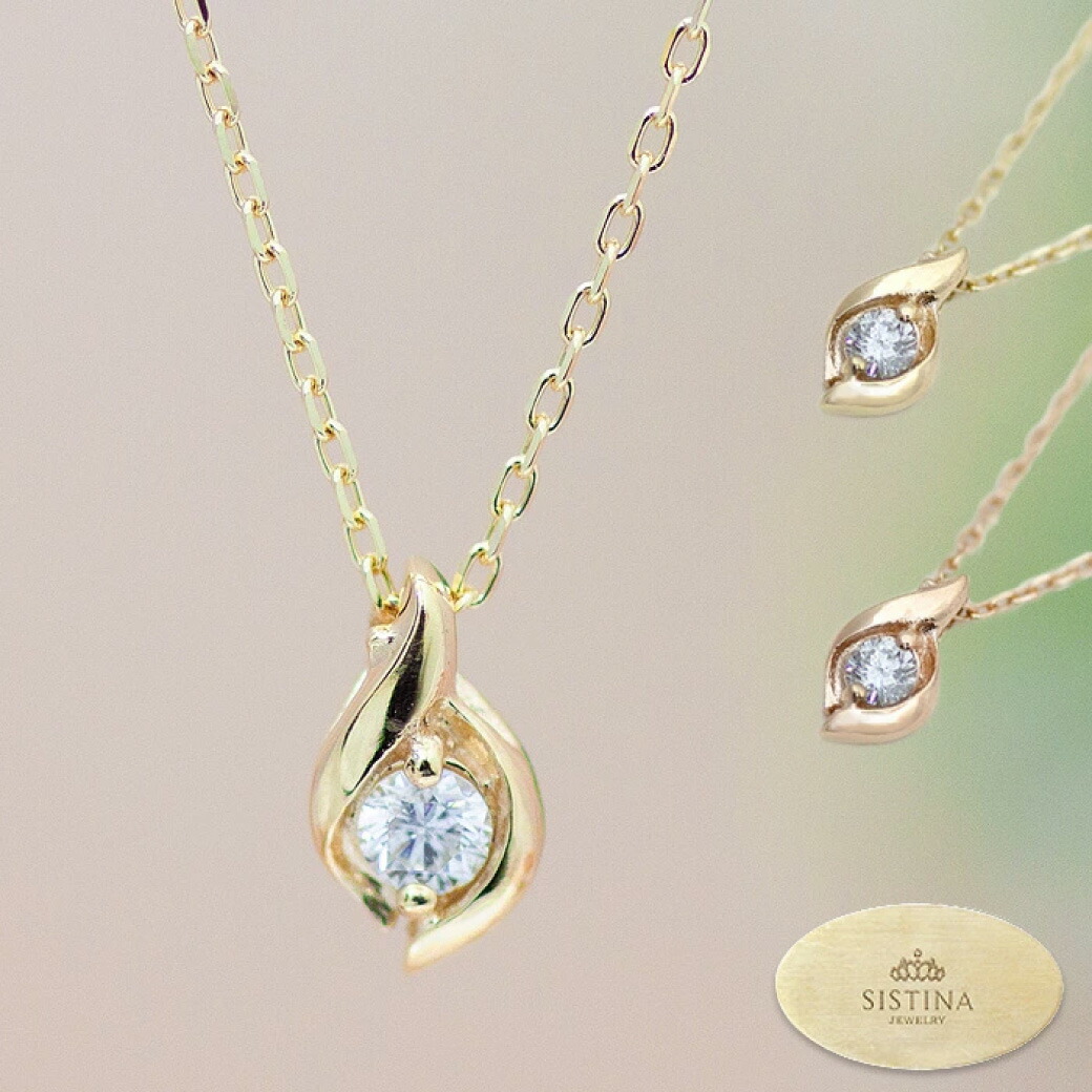 在庫限り 大特価 SISTINA プチ mignon ミニョン 一粒ダイヤモンド ネックレス Dew K10 イエローゴールド 在庫限り ゴールド ネックレス 0.07ct ダイヤ ギフト プレ 贈り物 送料無料